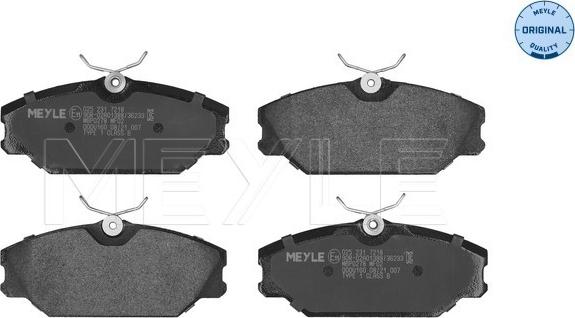 Meyle 025 231 7218 - Brake Pad Set, disc brake www.parts5.com