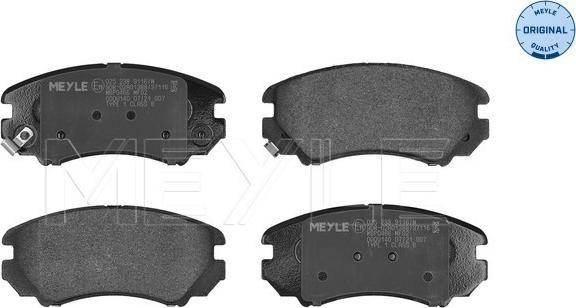 Meyle 025 238 9116/W - Комплект спирачно феродо, дискови спирачки parts5.com