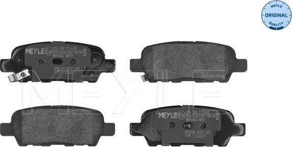 Meyle 025 238 7114/W - Sada brzdových destiček, kotoučová brzda www.parts5.com