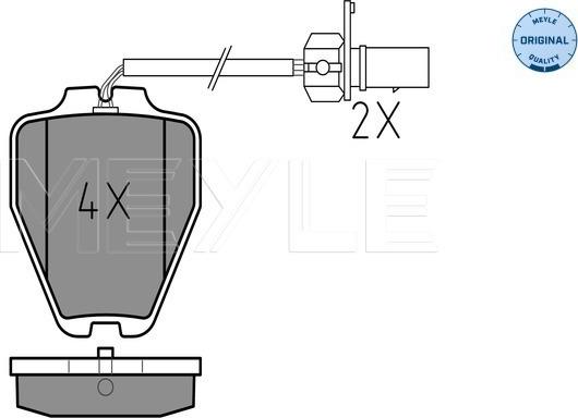 Meyle 025 232 8017/W - Komplet zavornih oblog, ploscne (kolutne) zavore www.parts5.com