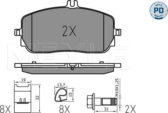 Meyle 025 229 4419/PD - Σετ τακάκια, δισκόφρενα www.parts5.com