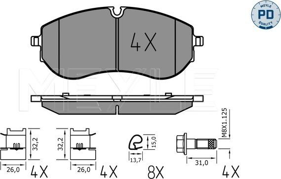 Meyle 025 224 9320/PD - Brake Pad Set, disc brake www.parts5.com