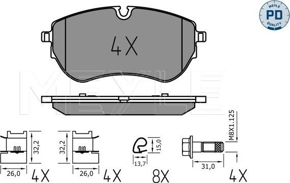 Meyle 025 226 4420/PD - Set placute frana,frana disc www.parts5.com