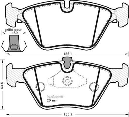 BETTAPARTS BDP1073 - Brake Pad Set, disc brake parts5.com