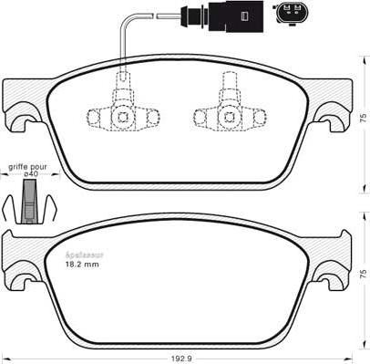 VW 7E0 698 151 D - Brake Pad Set, disc brake parts5.com