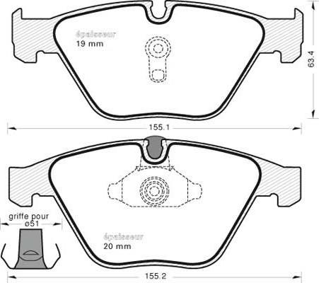 GMC 2468801 - Juego de pastillas de freno www.parts5.com