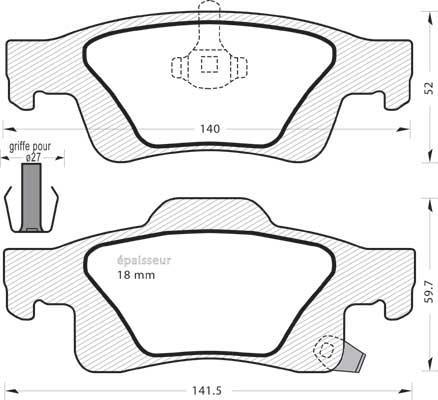 KRAFT AUTOMOTIVE 6018521 - Set placute frana,frana disc parts5.com