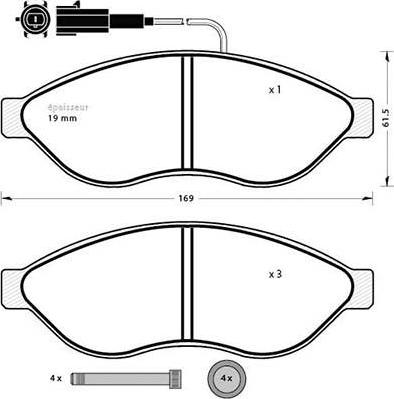 FIAT 77369119 - Brake Pad Set, disc brake www.parts5.com