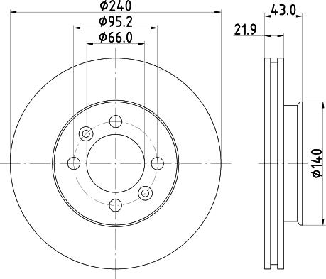 ATE 24.0122-0177.1 - Disco de freno www.parts5.com