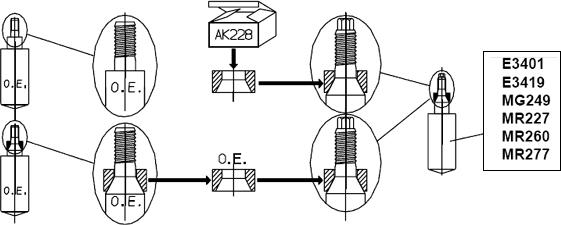 Monroe AK228 - Screw Kit, suspension strut / wheel bearing housing www.parts5.com