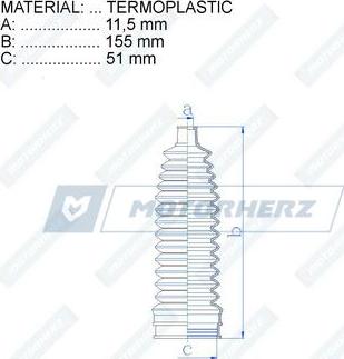 Motorherz RDZ0028MG - Bellow, steering www.parts5.com