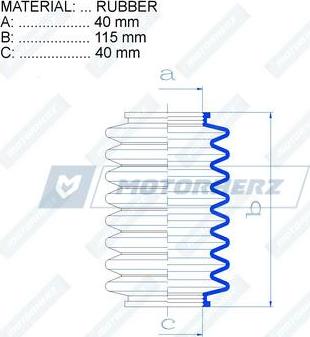 Motorherz RDZ0164MG - Bellow, steering www.parts5.com