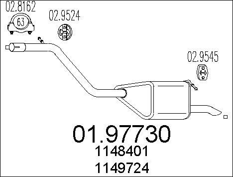 MTS 01.97730 - Toba esapament finala www.parts5.com