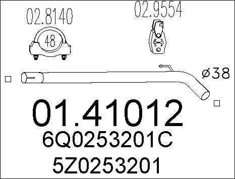 MTS 01.41012 - Tuyau d'échappement www.parts5.com