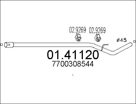 MTS 01.41120 - Egzoz borusu www.parts5.com