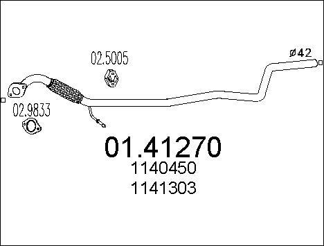 MTS 01.41270 - Tuyau d'échappement www.parts5.com