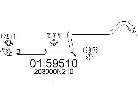 MTS 01.59510 - Silenciador del medio parts5.com