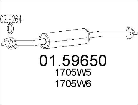 MTS 01.59650 - Középső hangtompító www.parts5.com