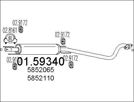 MTS 01.59340 - Tłumik środkowy www.parts5.com