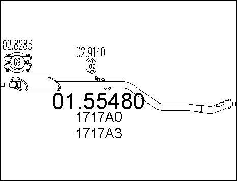 MTS 01.55480 - Middle Silencer www.parts5.com