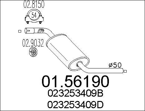 MTS 01.56190 - Middle Silencer parts5.com