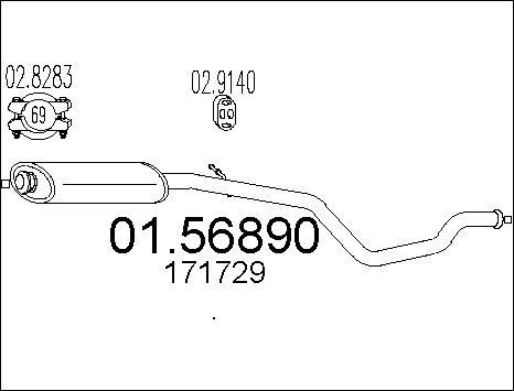 MTS 01.56890 - Tłumik środkowy www.parts5.com