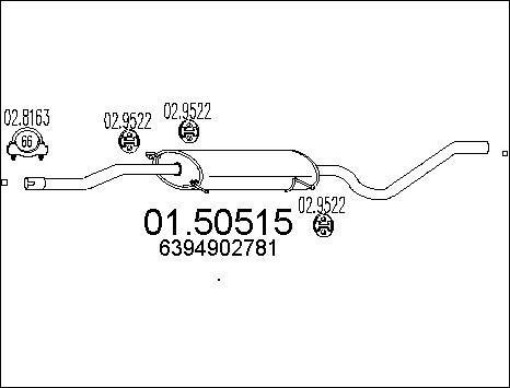MTS 01.50515 - Střední tlumič výfuku www.parts5.com