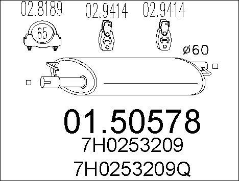 MTS 01.50578 - Toba esapamet intermediara www.parts5.com