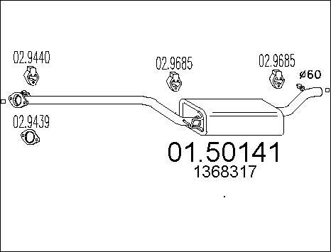 MTS 01.50141 - Μεσαίο σιλανσιέ www.parts5.com