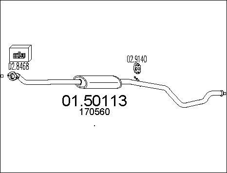 MTS 01.50113 - Silencieux central www.parts5.com