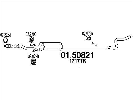 MTS 01.50821 - Stredný tlmič výfuku www.parts5.com