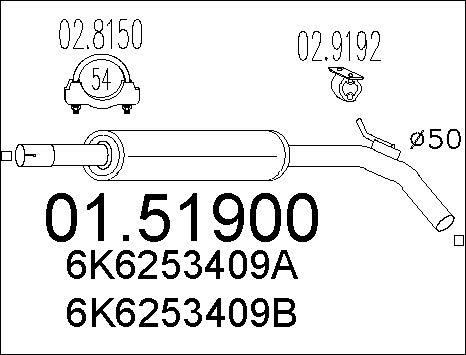 MTS 01.51900 - Middle Silencer www.parts5.com