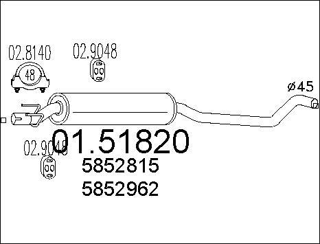 MTS 01.51820 - Middle Silencer www.parts5.com