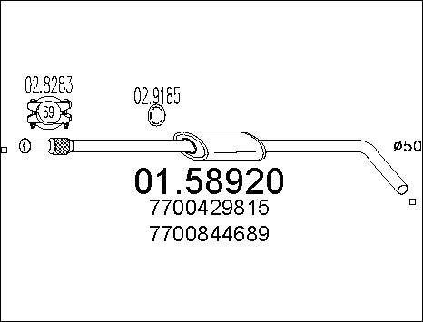 MTS 01.58920 - Tłumik środkowy www.parts5.com