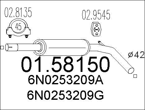 MTS 01.58150 - Toba esapamet intermediara www.parts5.com