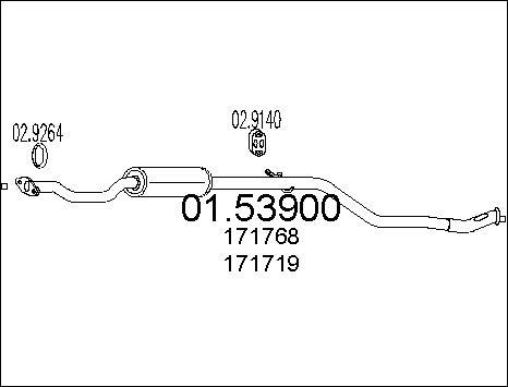 MTS 01.53900 - Middle Silencer www.parts5.com