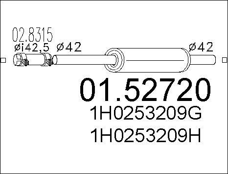 MTS 01.52720 - Middle Silencer www.parts5.com