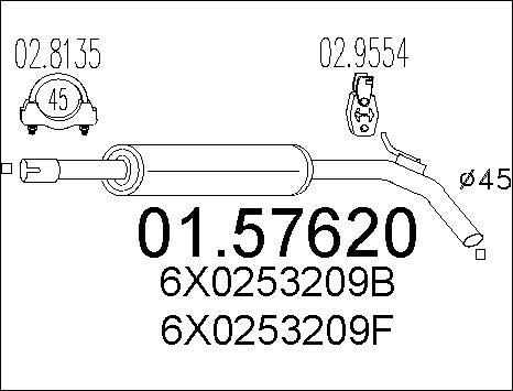 MTS 01.57620 - Middle Silencer www.parts5.com