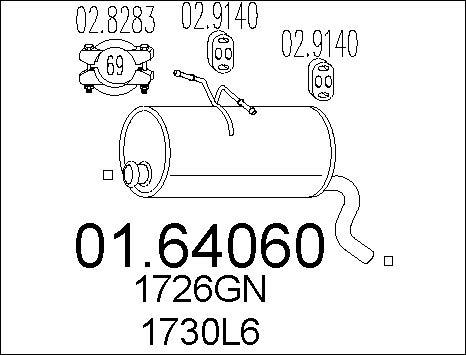 MTS 01.64060 - Toba esapament finala www.parts5.com