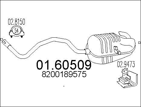 MTS 01.60509 - Hátsó hangtompító www.parts5.com