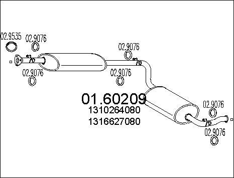 MTS 01.60209 - Takaäänenvaimentaja www.parts5.com