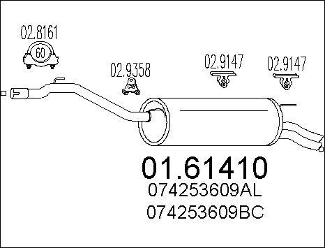 MTS 01.61410 - Zadní tlumič výfuku www.parts5.com