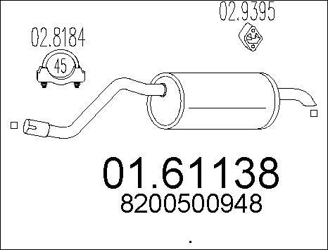 MTS 01.61138 - End Silencer parts5.com