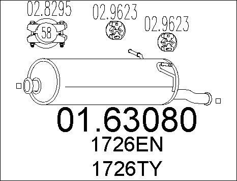 MTS 01.63080 - Toba esapament finala www.parts5.com