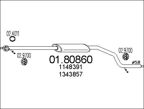 MTS 01.80860 - Toba esapamet intermediara www.parts5.com