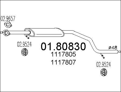 MTS 01.80830 - Middle Silencer www.parts5.com