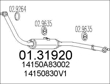 MTS 01.31920 - Front Silencer www.parts5.com