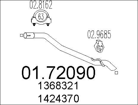 MTS 01.72090 - Exhaust Pipe parts5.com