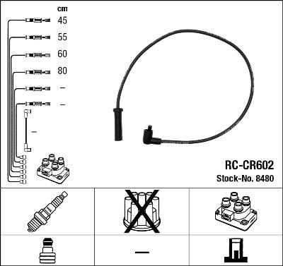 NGK 8480 - Set cablaj aprinder www.parts5.com