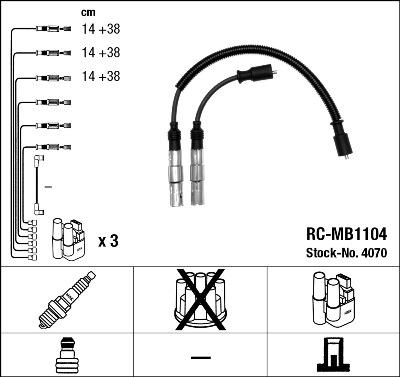 NGK 4070 - Set cablaj aprinder www.parts5.com